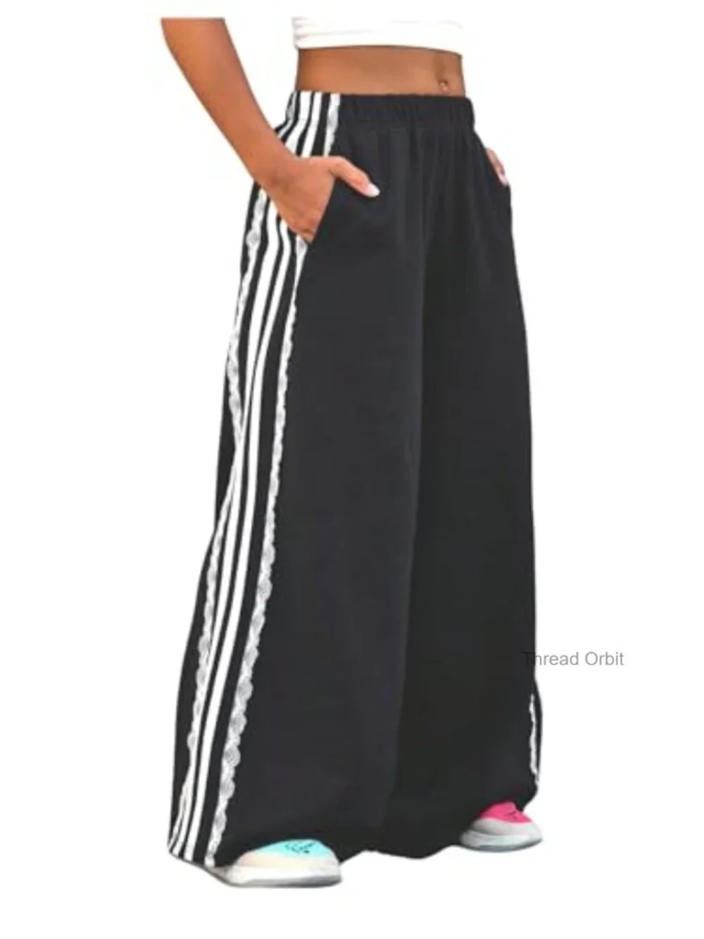 Girls Striped Baggy Sweatpants Track Pants Athletic Wear